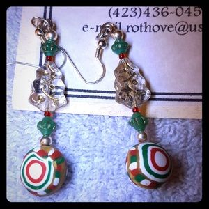 Handmade Polymer Clay Christmas Dangle Earrings